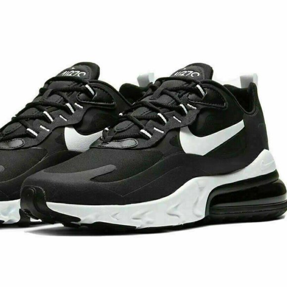 Nike Air Max 270 React Men'sRunning Shoes Black White CI3866-004 Oreo Black - Picture 1 of 10